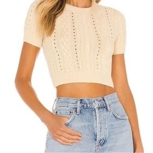 Free People Intimately Short + Sweet Cable Knit Crop Top